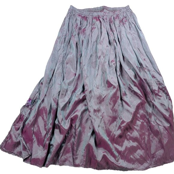 Lee Andersen Fairycore Iridescent Purple Satin Maxi Skirt Size Large - Picture 1 of 6